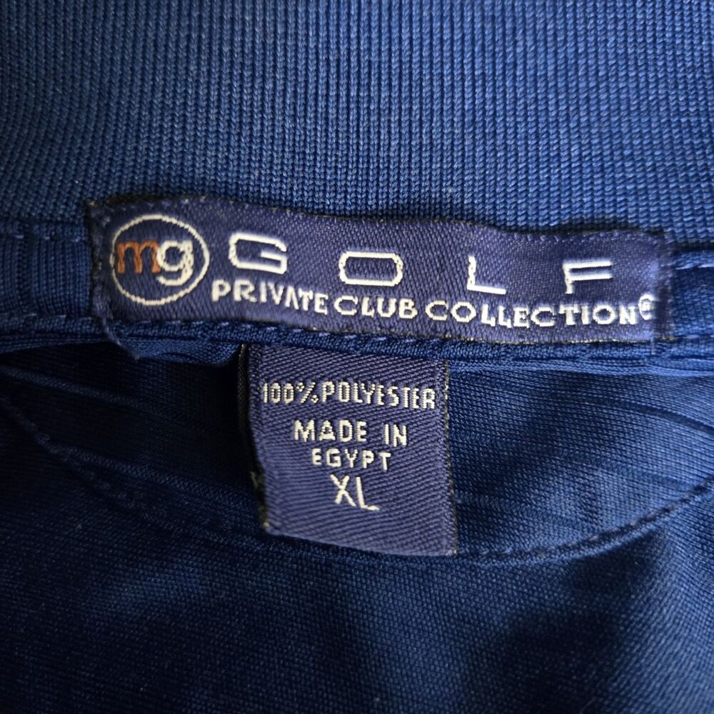 MG Golf Private Club Collection Polo Shirt Mens XL Navy Blue Stripe Short Sleeve - Picture 4 of 5